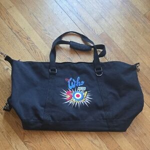 Black The Who Embroidered Duffle Bag